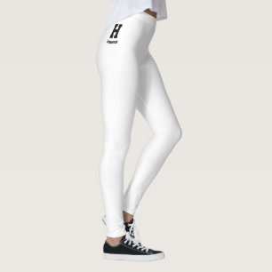 Anpassad Monogram Elegant Helg Semester Vit Leggings