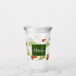 Anpassad monogram för höstlöv take away mugg