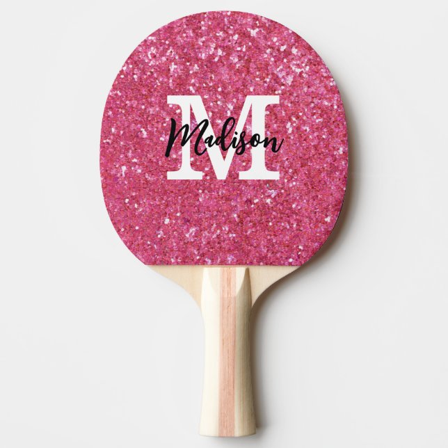 Anpassad Monogram första Namn Ping Pong Paddle Pingisracket (Framsidan)