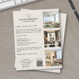 Anpassad monogram foto QR professionell verksamhet Reklamblad