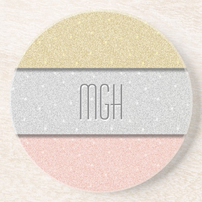 Anpassad monogram glitter underlägg (Framsidan)