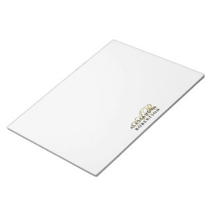 Anpassad monogram guld initialer vit minimalistisk anteckningsblock