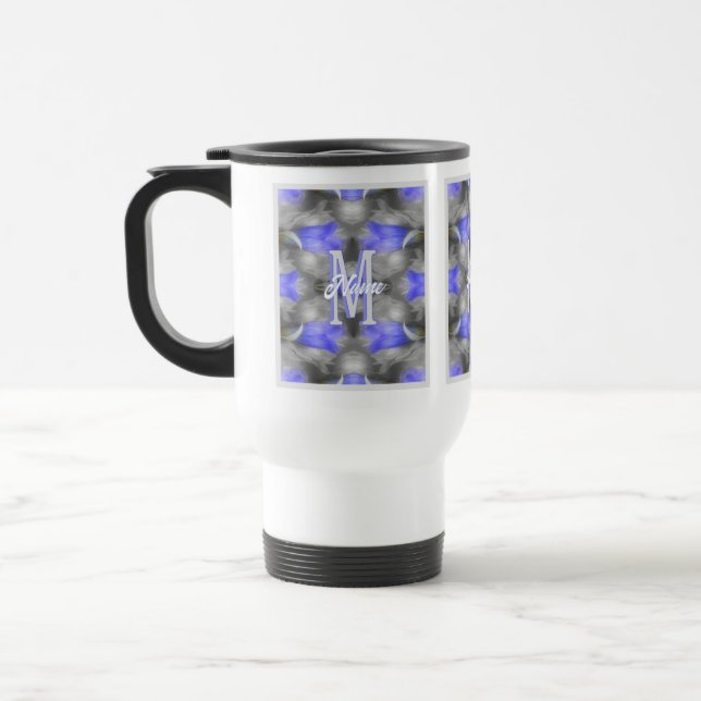 Anpassad monogram initial bokstav blommig konst resemugg (Vänster)