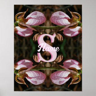 Anpassad monogram initial bokstav namn Dam Sko Blo Poster