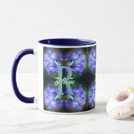 Anpassad monogram initial bokstav namn Gentian blo Mugg