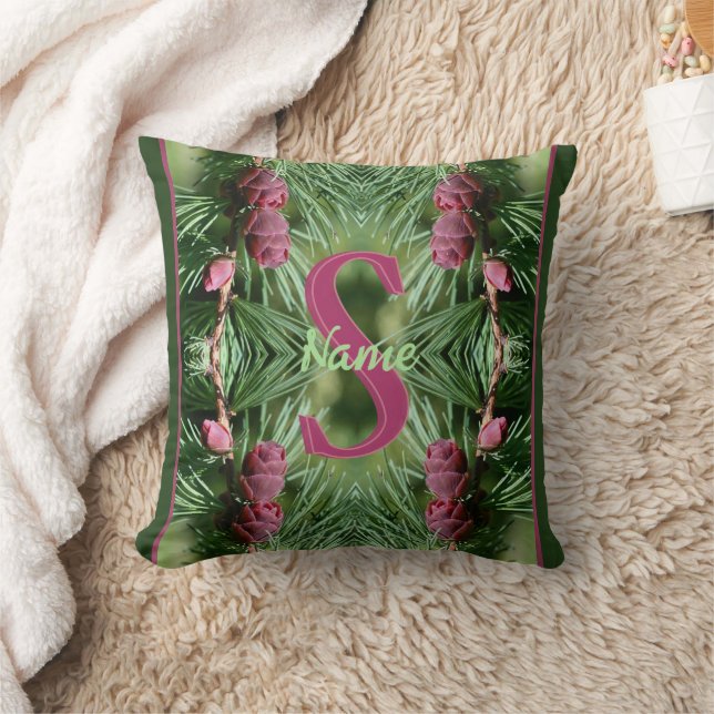 Anpassad monogram initial bokstav namn kottar natu kudde (Filt)