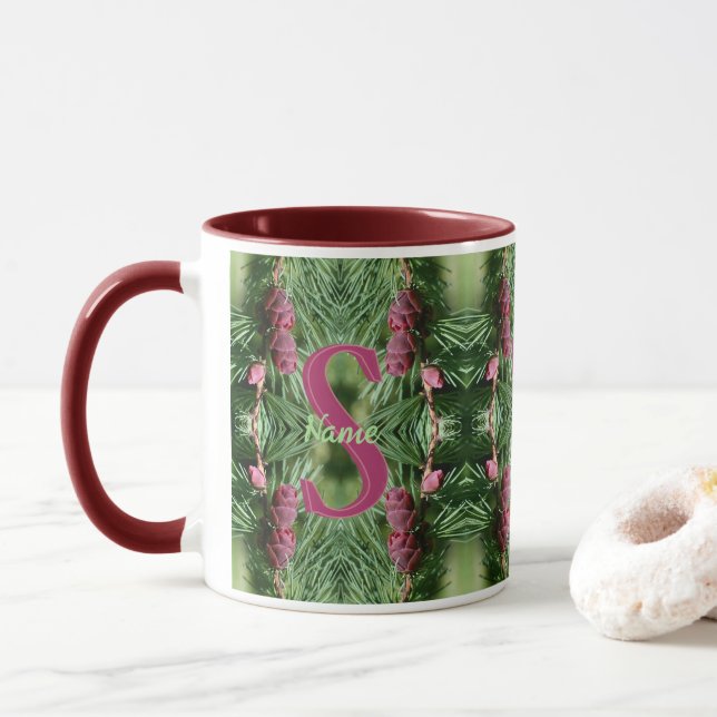 Anpassad monogram initial bokstav namn kottar natu mugg (Med munk)