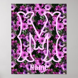 Anpassad monogram initial bokstav namn lila tusens poster