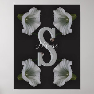 Anpassad monogram initial bokstav namn Morgonprakt Poster