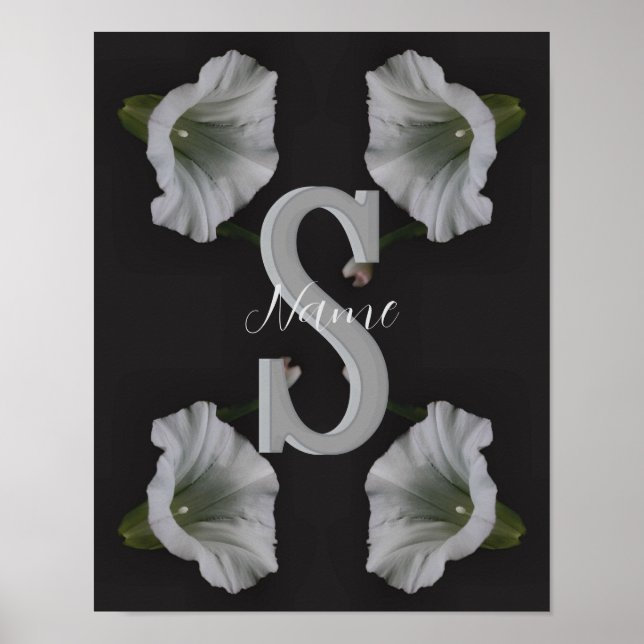 Anpassad monogram initial bokstav namn Morgonprakt Poster (Framsidan)