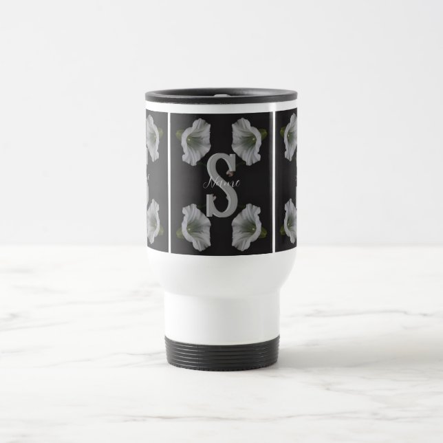 Anpassad monogram initial bokstav namn morgonprakt resemugg (Center)