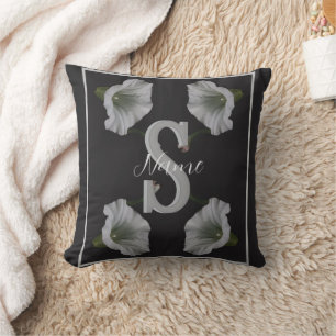 Anpassad monogram initial bokstav namn morgonstånd kudde
