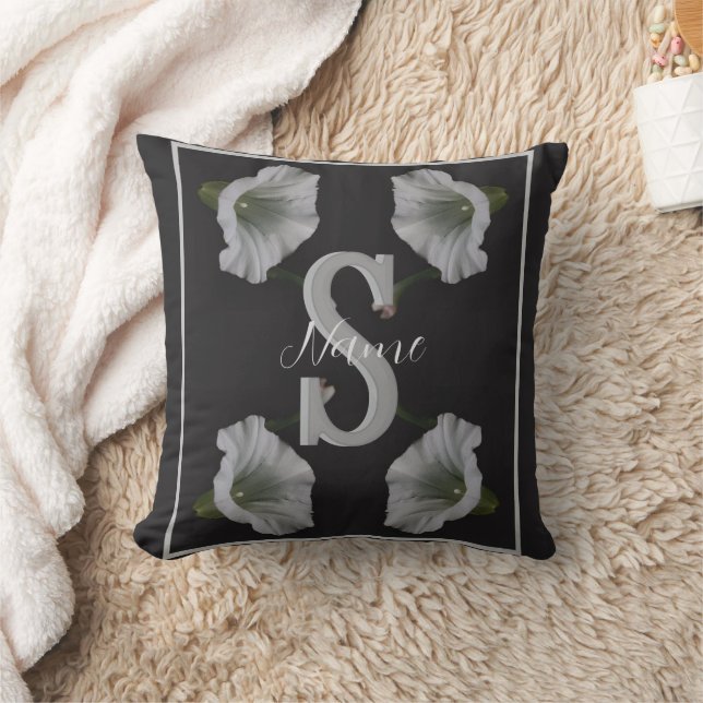 Anpassad monogram initial bokstav namn morgonstånd kudde (Filt)