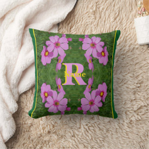 Anpassad monogram initial bokstav namn Rosa Tusens Kudde
