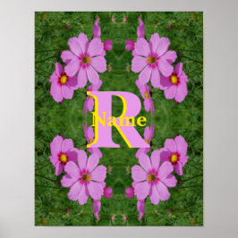 Anpassad monogram initial bokstav namn Rosa Tusens Poster
