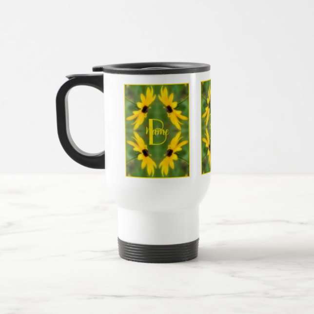Anpassad monogram initial bokstav namn Svartögd Su Resemugg (Vänster)