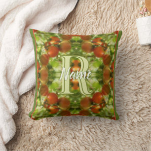 Anpassad monogram initial bokstav namn trädgårdsto kudde