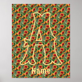 Anpassad monogram initial bokstav namn tusenskönor poster