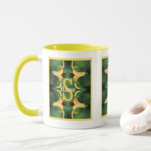 Anpassad monogram initial bokstav namn Vild lilja Mugg