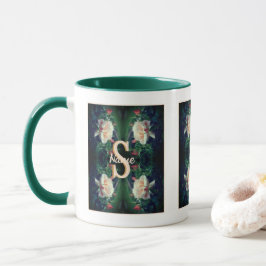 Anpassad monogram initial bokstav persikans ros mugg