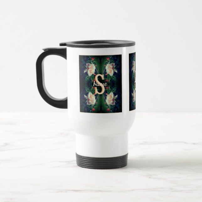 Anpassad monogram initial bokstav persikans ros resemugg (Vänster)