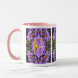 Anpassad monogram initial namn Humla Aster Art Mugg