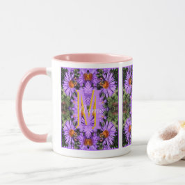 Anpassad monogram initial namn Humla Aster Art Mugg