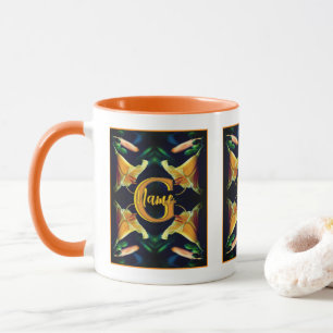 Anpassad monogram initial namn lilja blommor mugg