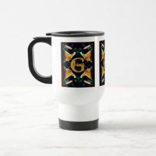 Anpassad monogram initial namn lilja blommor resemugg