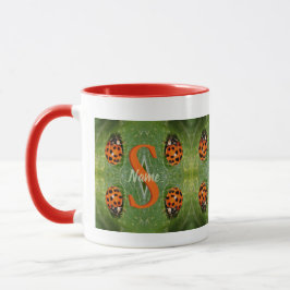 Anpassad monogram initial namn nyckelpiga konst mugg