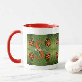 Anpassad monogram initial namn nyckelpiga konst mugg