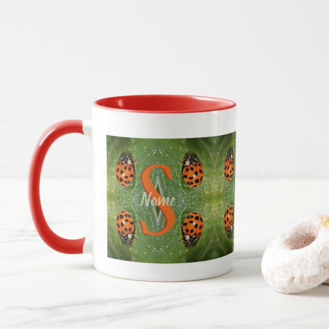 Anpassad monogram initial namn nyckelpiga konst mugg (Med munk)
