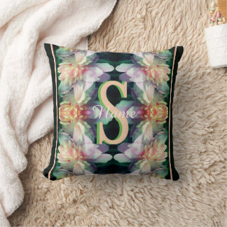Anpassad monogram initial namn pion konst kudde