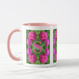 Anpassad monogram initial namn Rosa Zinnier Mugg