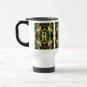 Anpassad monogram initial namn tusenskönast floral resemugg