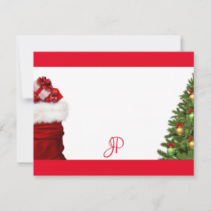 Anpassad monogram julgran handskriven skrift anteckningskort