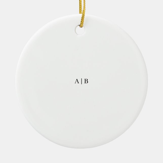 Anpassad monogram julgransprydnad keramik (Framsidan)