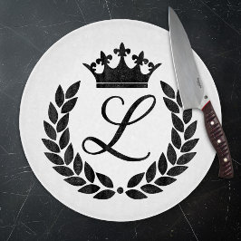 Anpassad monogram lagerblad och krona