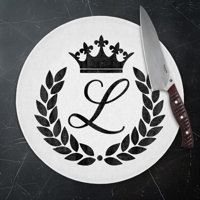 Anpassad monogram lagerblad och krona (Skapare uppladdad)