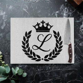 Anpassad monogram lagerblad och krona