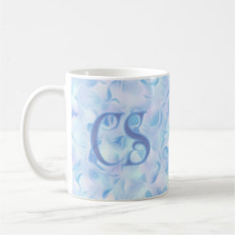 Anpassad monogram lila blomblad organisk form  kaffemugg