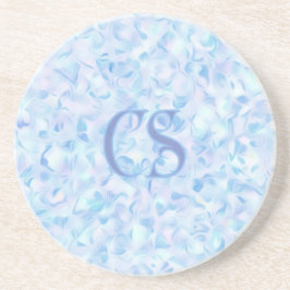 Anpassad monogram lila blomblad organisk form  underlägg