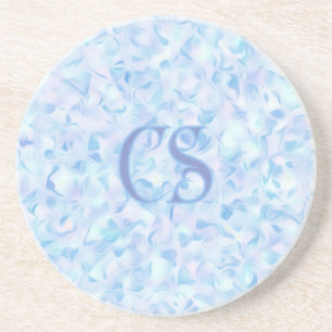 Anpassad monogram lila blomblad organisk form underlägg