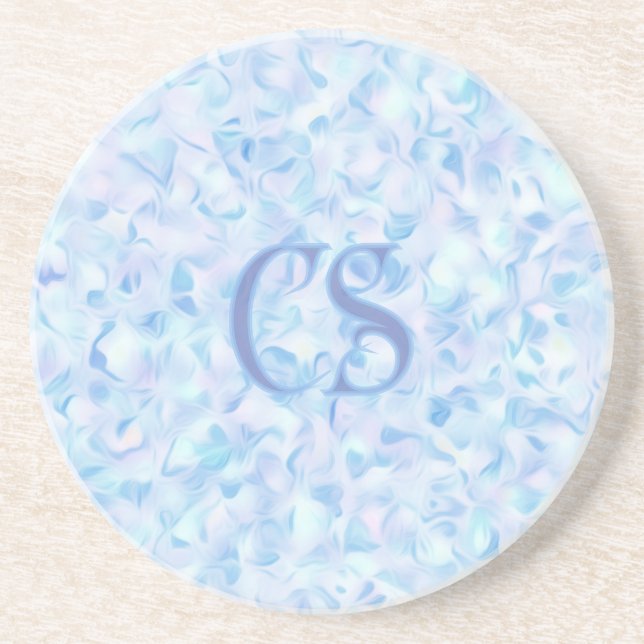 Anpassad monogram lila blomblad organisk form  underlägg (Framsidan)