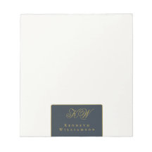 Anpassad monogram marinblå guld vit enkel herr