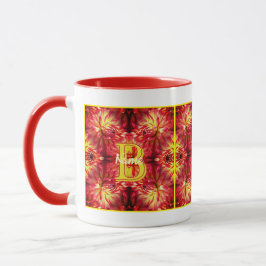 Anpassad monogram med din initiala namn Dahlia blo Mugg