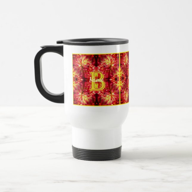 Anpassad monogram med din initiala namn Dahlia blo Resemugg (Vänster)