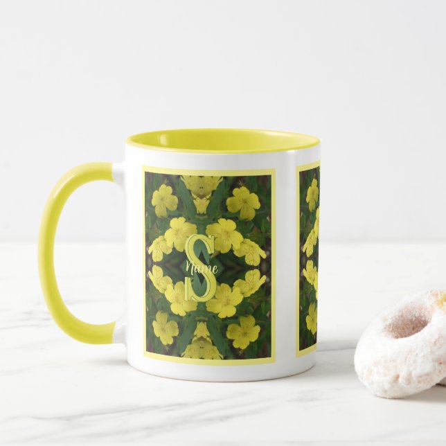 Anpassad monogram med din initiala namn Geranium-k Mugg (Med munk)