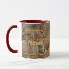 Anpassad monogram med din initiala namn granit ste mugg
