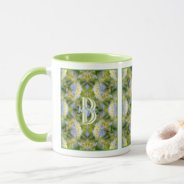 Anpassad monogram med din initiala namn Hortensia  Mugg (Med munk)